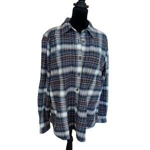 Carhartt button down, plaid shirt, women's size L (12/14)